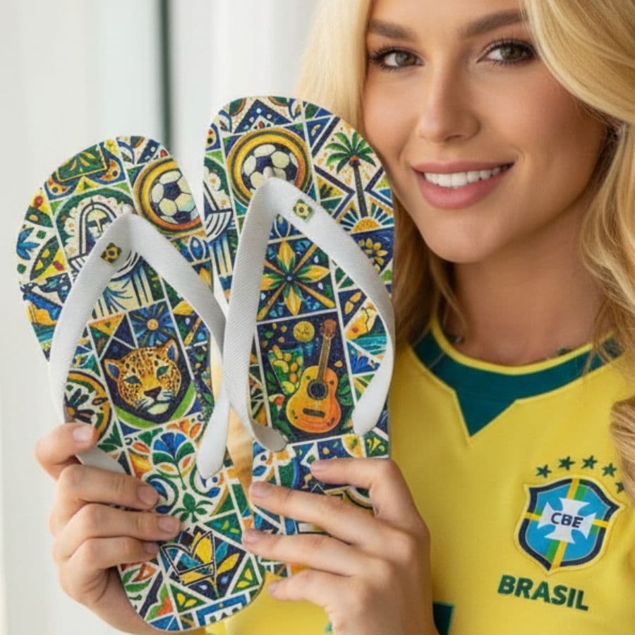 Chinela Havares Chinelo Feminino Copa 2026 Brasil  Estilo, Conforto e Segurança do 33 ao 40