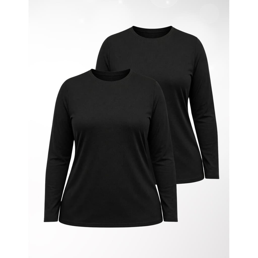 Kit 2 Camiseta Feminina Termica Plus Size Manga Longa Segunda Pele De Frio Não Faz Volume Quentinha