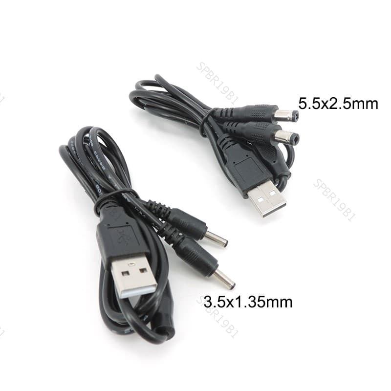 5V USB A 2.0 Macho Para 2 Vias DC 3.5mm x 1.35mm 5.5x2.5mm Divisor Conector Plug Fonte De Alimentação Carregador Convers