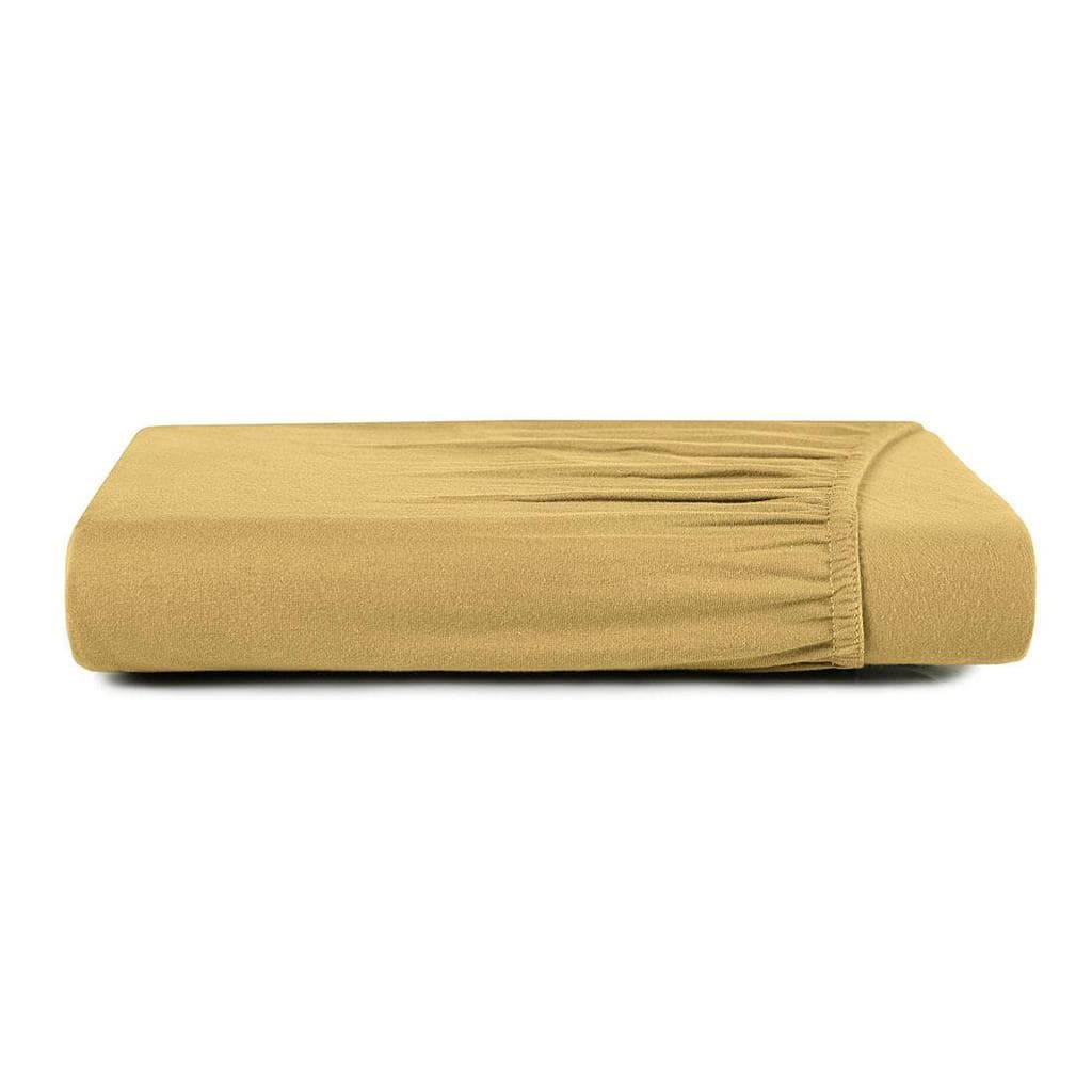 Lençol com  Elástico Queen Altenburg Malha Fio Penteado Amarelo Mostarda