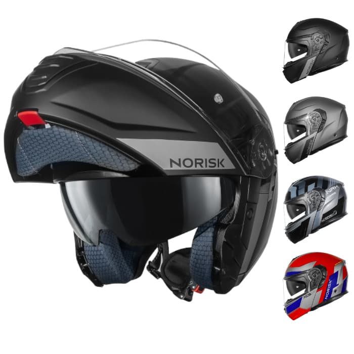 Capacete Moto Norisk Vortex Escamoteável Com Oculos Solar Diversos Graficos Para Facilitar Sua Escolha