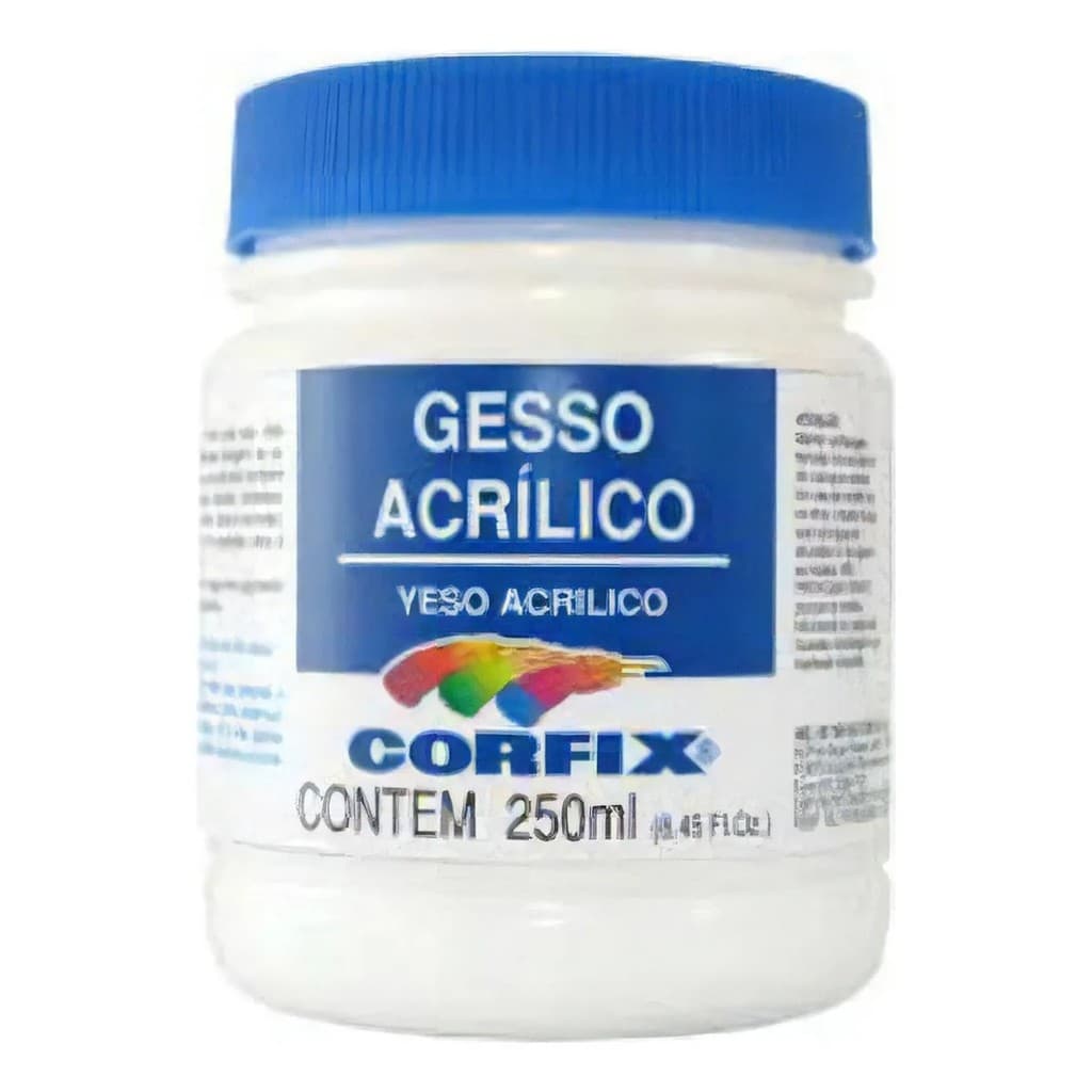 Gesso Acrílico Corfix 250ml Preparação De Telas E Materiais Porosos
