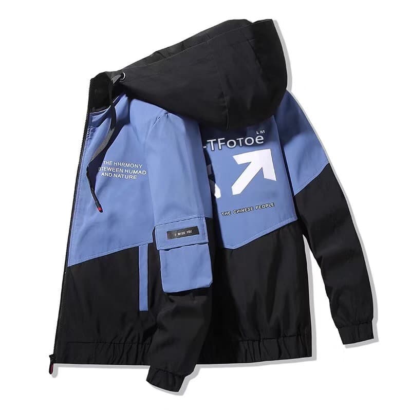 Jaqueta masculina primavera outono estilo à prova de vento impermeável única camada macia jaqueta masculina esportes ao