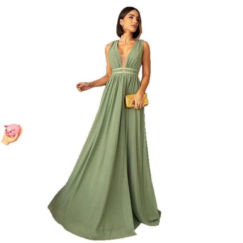 Vestido de Festa em Tule elegante REF036 / Decote / Abertura nas Laterais / Longo para Formatura, Madrinha e Convidadas