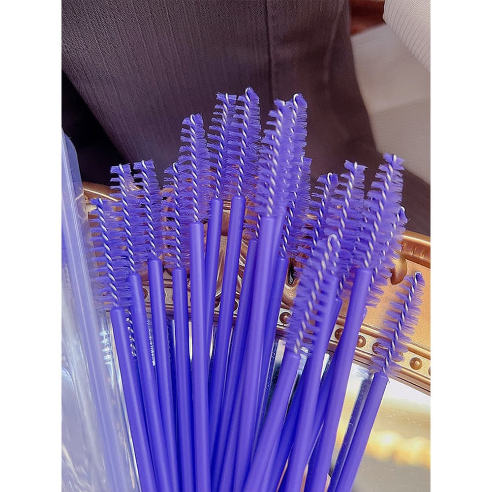 Pincel espiral flexível, pincel de sobrancelha yi, pincel descartável para cílios, beleza, roxo, haste sólida, pincel de
