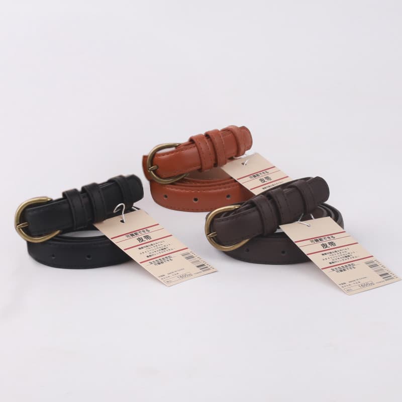 Pedido Original pronto estoque cinto fino de couro genuíno senhoras pequeno cinto simples Retro decorativo Jeans All-Mat