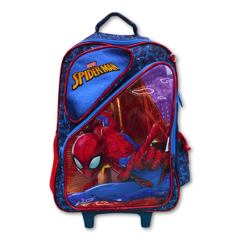 Mochila Escolar Homem Aranha Com Rodinhas E Alça 05 Compartimentos