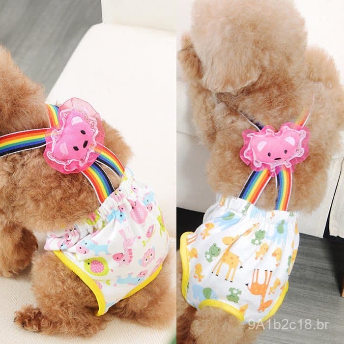 Calças sanitárias Teddy Bichon, calças fisiológicas para animais de estimação, calças de segurança, calças menstruais pa