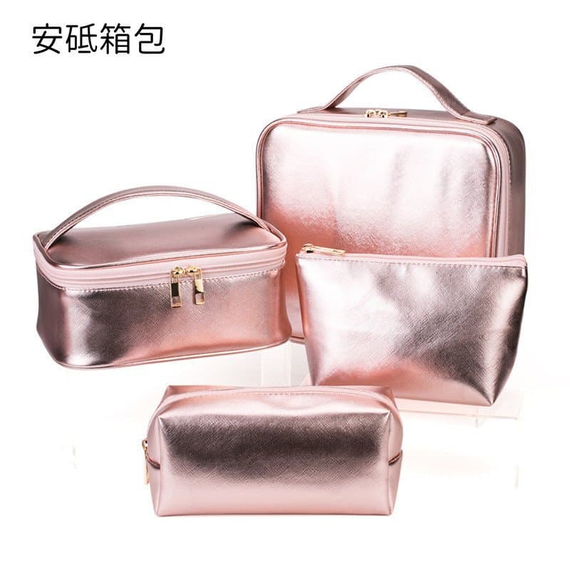 Novidade em estoque: Bolsa de maquiagem perolada, bolsa de higiene pessoal de grande capacidade, bolsa de armazenamento