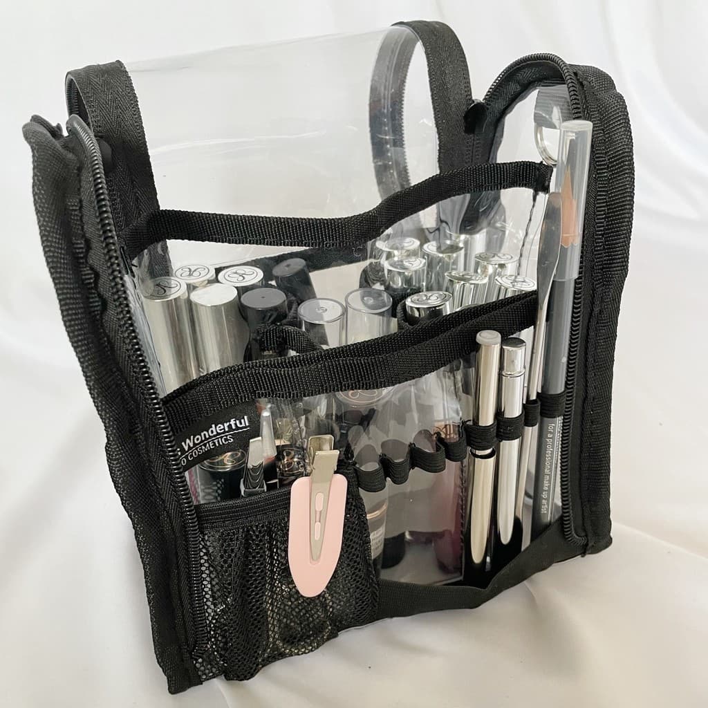 Miss Maravilhoso transparente PVC maquiagem artista saco de armazenamento profissional portátil lábio esmalte batom ríme