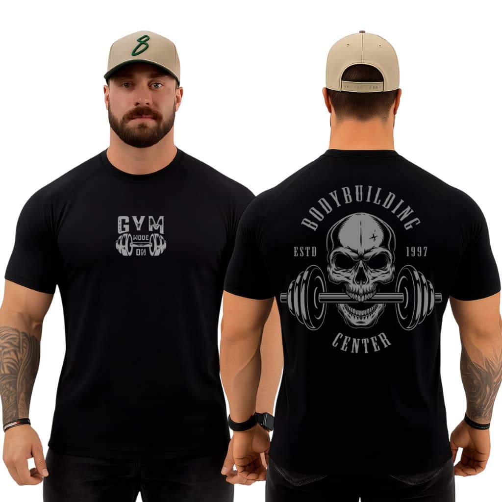 Camiseta  Masculina para Academia para Musculação Treino Caveira 100% algodão
