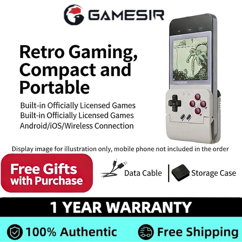 GameSir Pocket Taco Controlador De Jogo Sem Fio Para Telefone/NES/GBA Pony Simulator Retro Mini Console Portátil