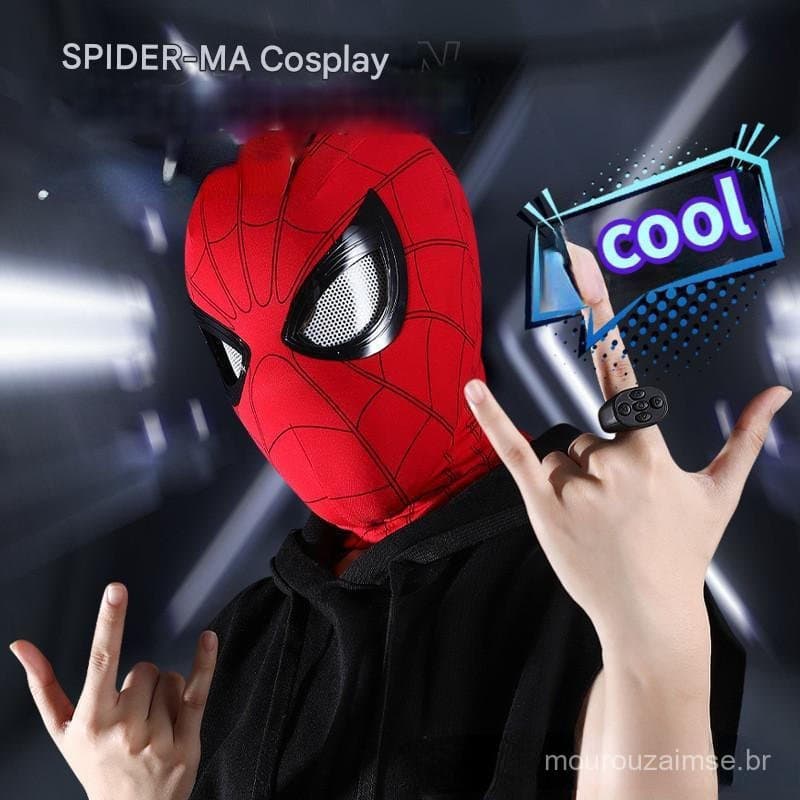 Homem Aranha Headpiece Olhos De Controle Remoto Móvel Adulto Role-playing Máscara Cabeça Capa Presente