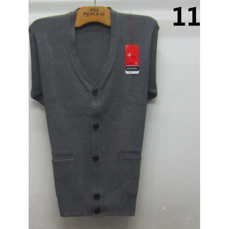 Primavera outono meia-idade idosos casual misturado camisola malhas Jacquard Cardigan moda pai Wear casual