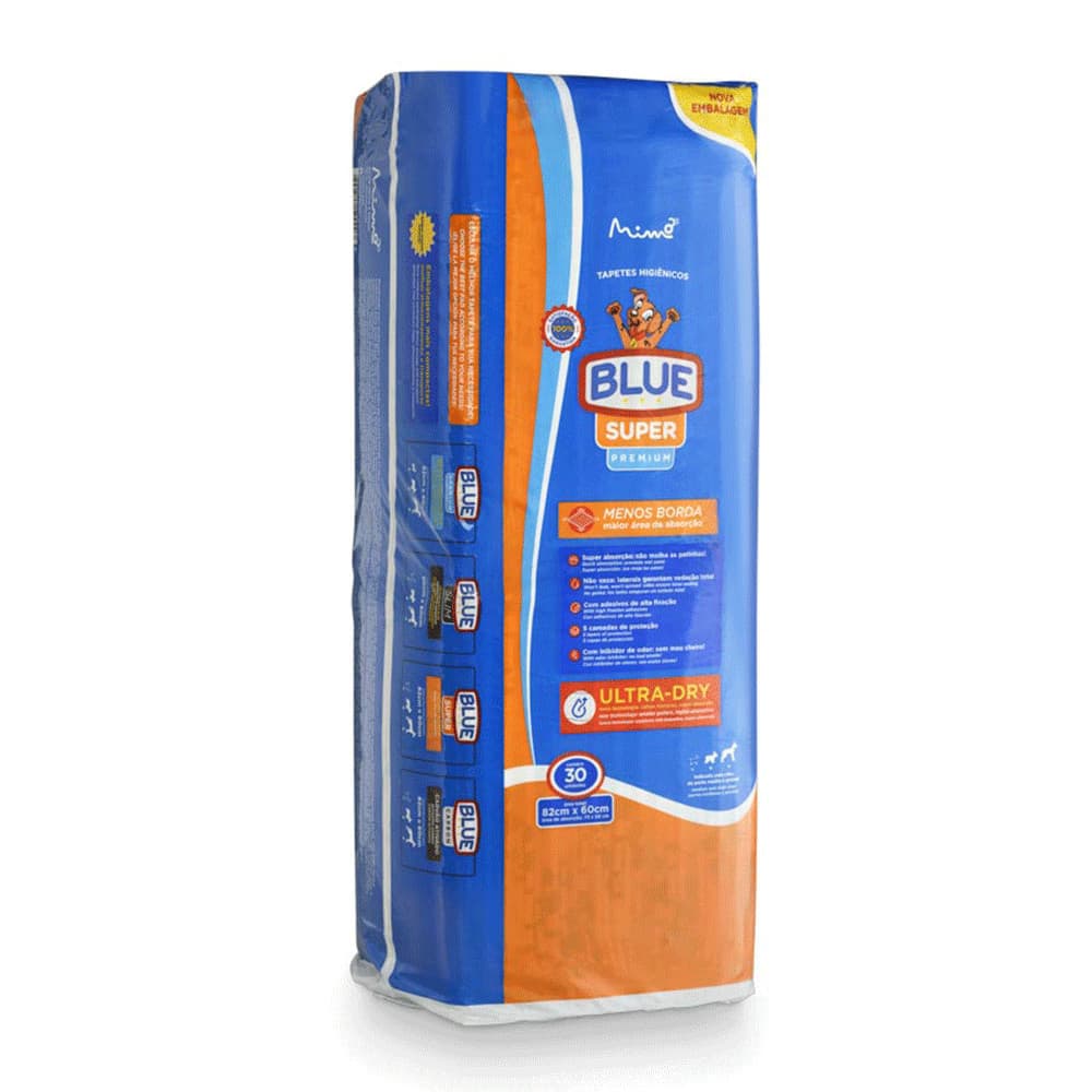 Tapete Higiênico Super Blue Premium Expet  82x60cm -  Contém 30 unidades