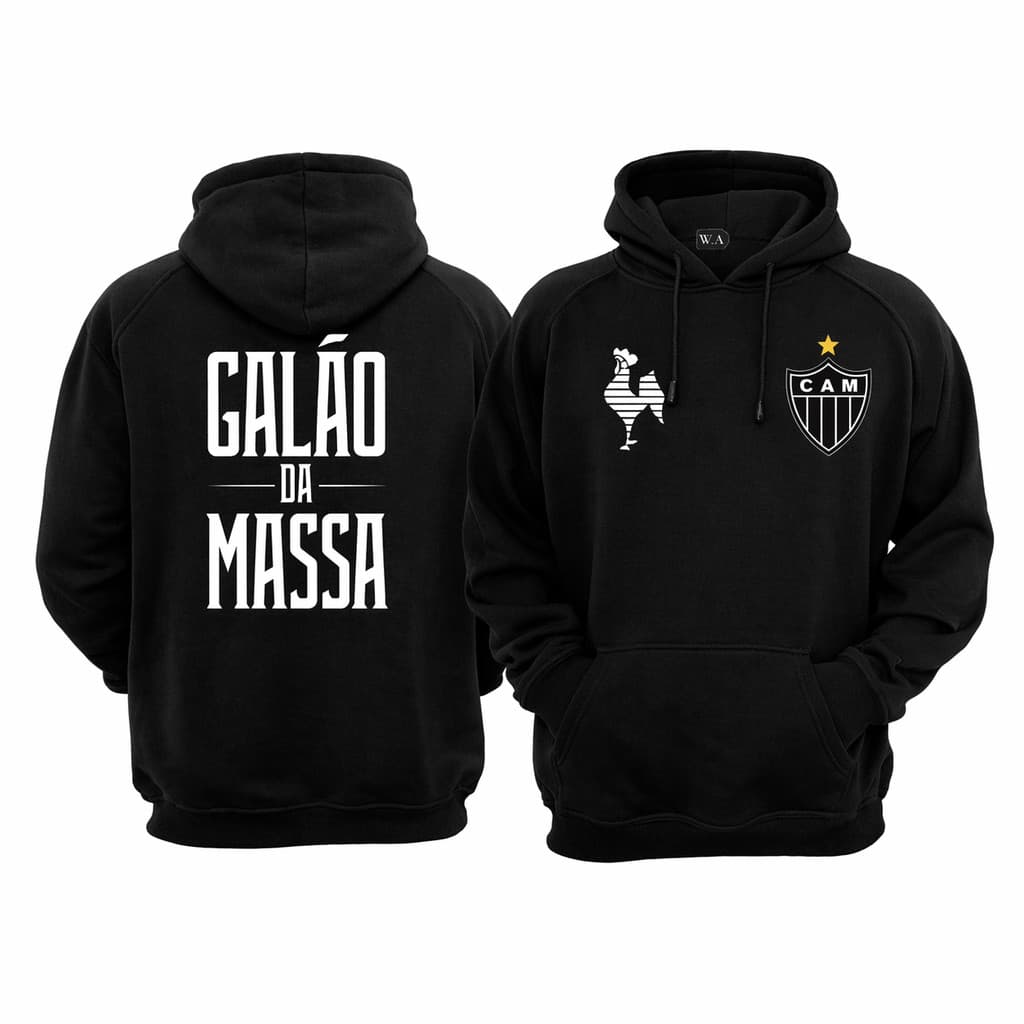 Moletom Masculino Atlético Mineiro Confortável Blusa de Frio Time Brasileiro Galão da Massa Casaco Torcedor Esportivo