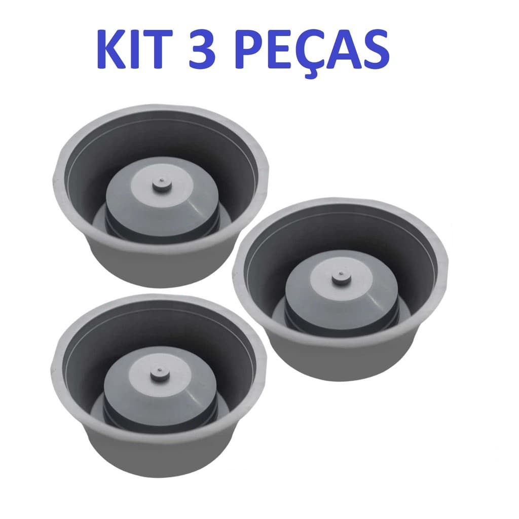 KIT 3 Adaptadores Ralo DEPLASTI 10 x 10 Antiodor Elimina Mau Cheiro Banheiro Ralo Esgoto Encanamento