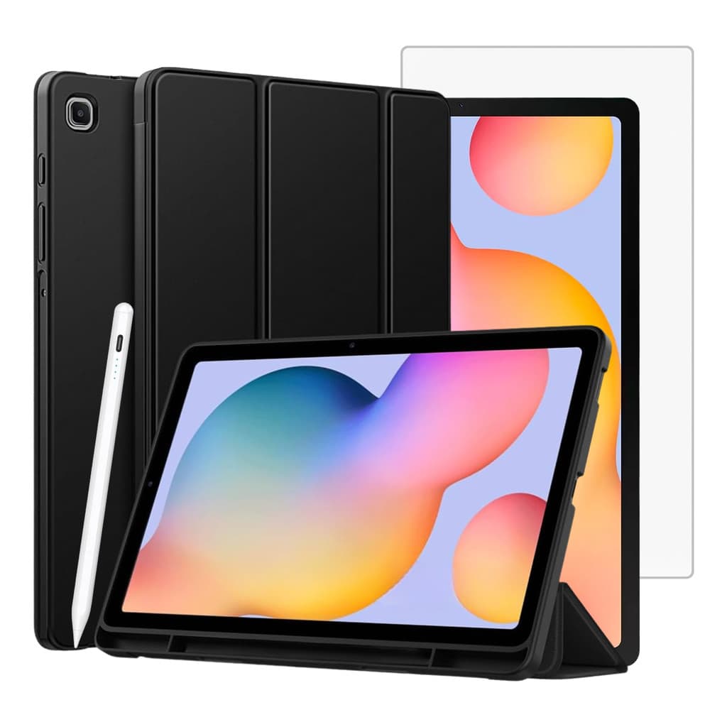 Kit Capa Smart Película E Caneta Pencil Para Tab S6 Lite