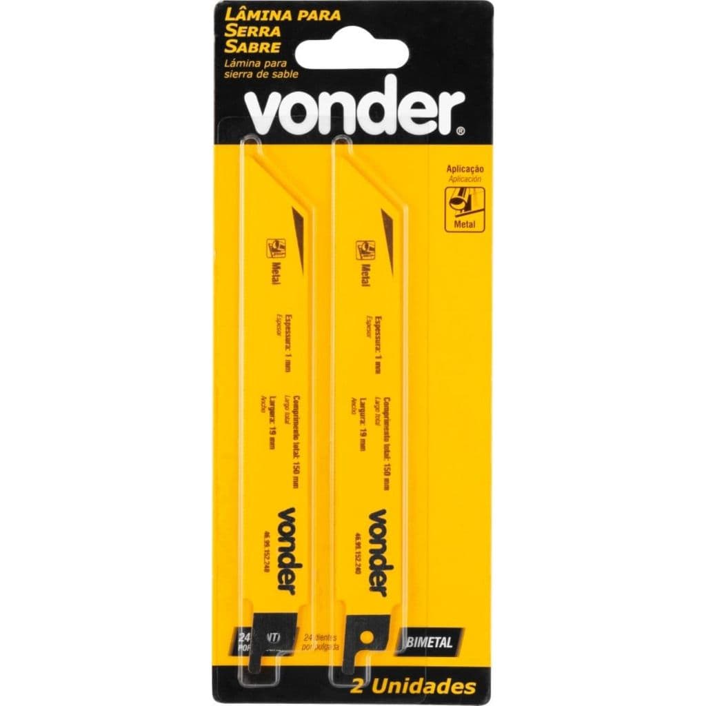 Lâminas Para Serra Sabre Metal 24D Vonder
