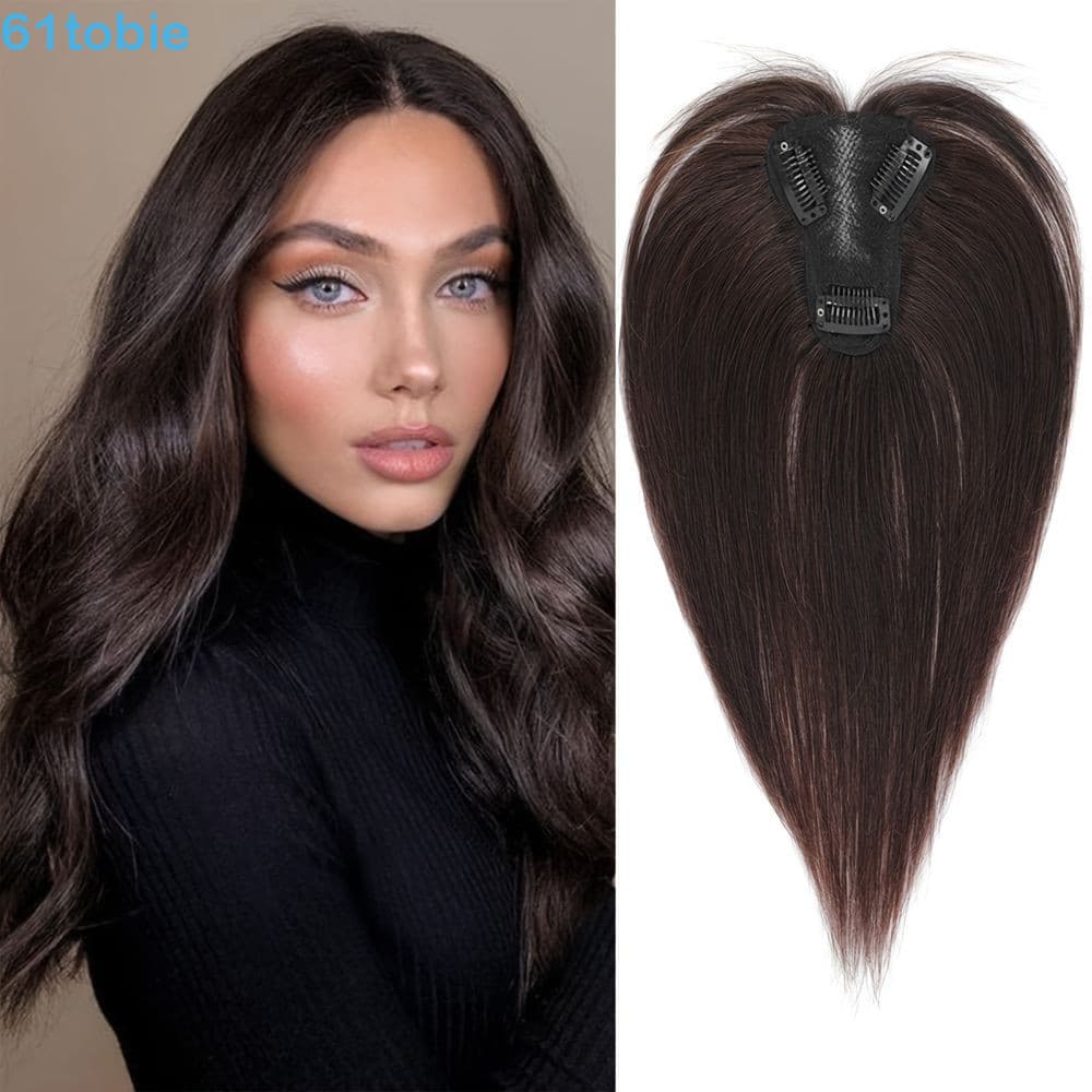 TOBIE Hair Toppers Perucas Com Franja , Clipe De Parte Intermediária Em De Cabelo Sintético , Peças Franjas Naturais
