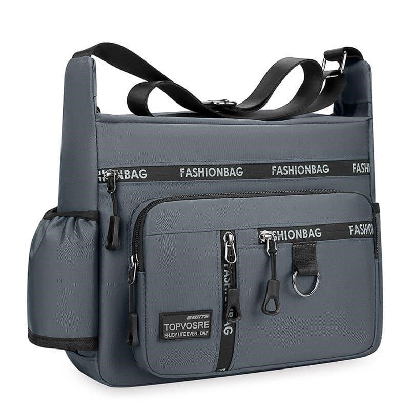 Bolsa de ombro masculina de grande capacidade, à prova d'água, resistente ao desgaste, mochila com vários bolsos, bolsa