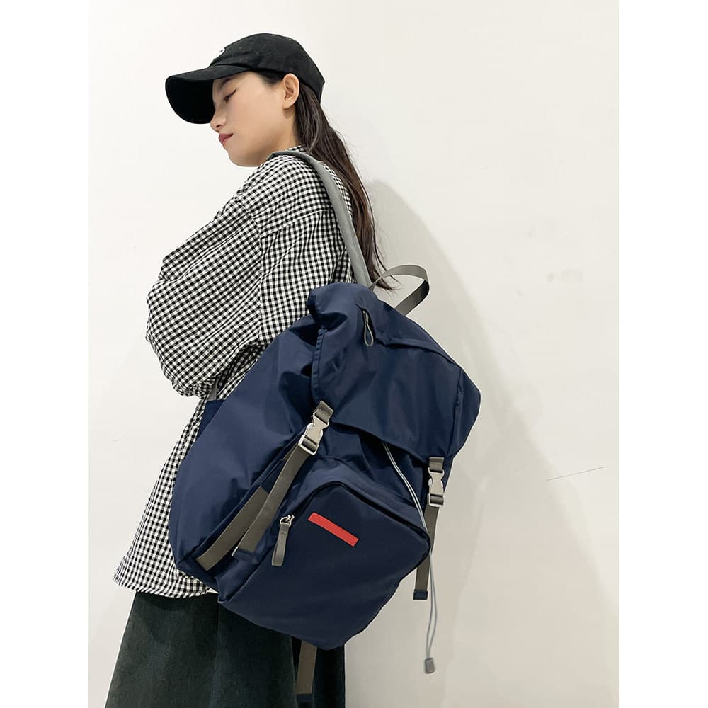 Único contraste cor mochila feminina esportes contraste cor Retro estudante mochila à prova dwaterproof água saco de com
