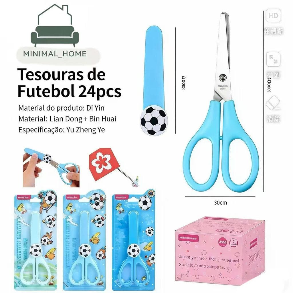 Tesoura Escolar Acrilex 13cm Letras Alfabeto WJ-037