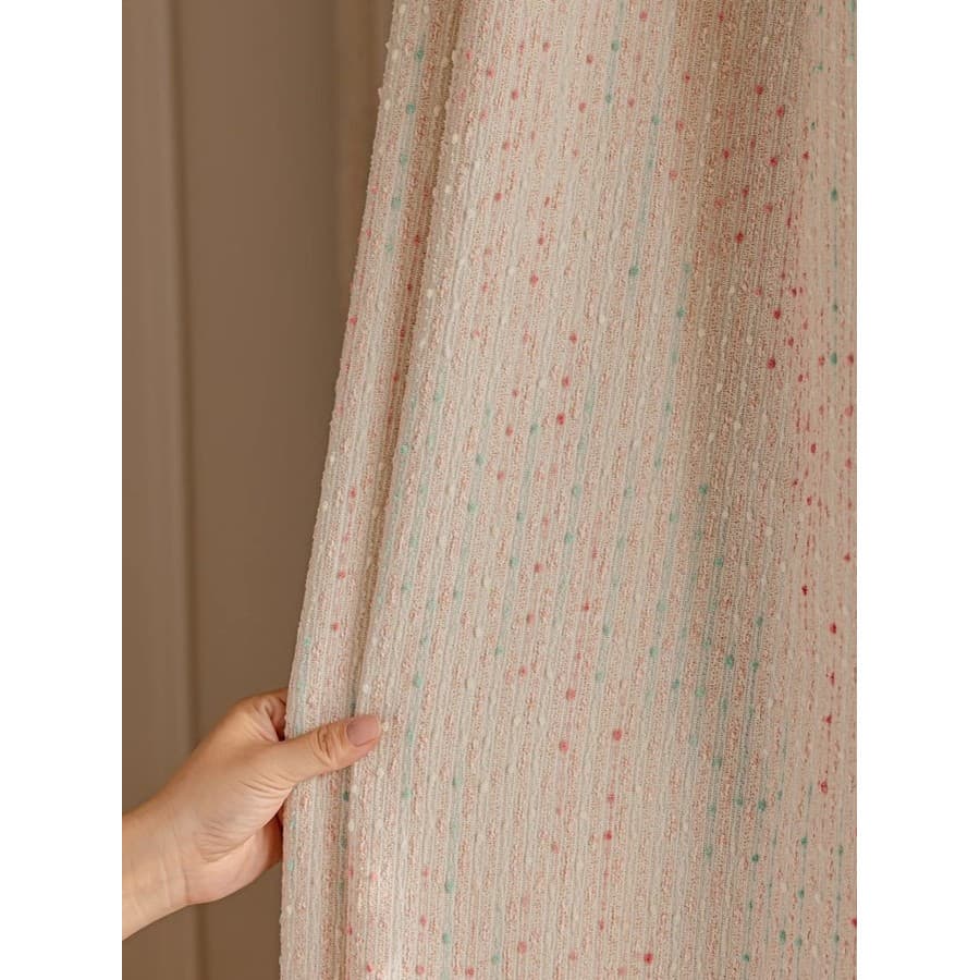 Cortina de quarto de menina estilo creme francês rosa sorvete cor do quarto das crianças geléia feijão morango querida c