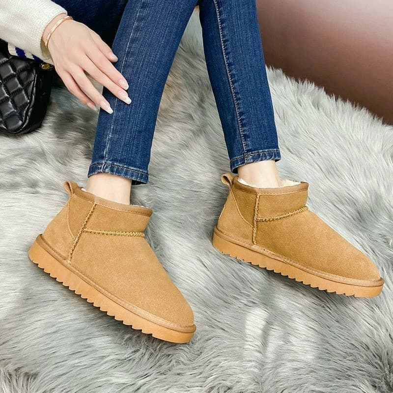 Sapatos de algodão inverno 2026 forro de lã de sola grossa engrossado neve botas antiderrapantes forro de lã botas de ne