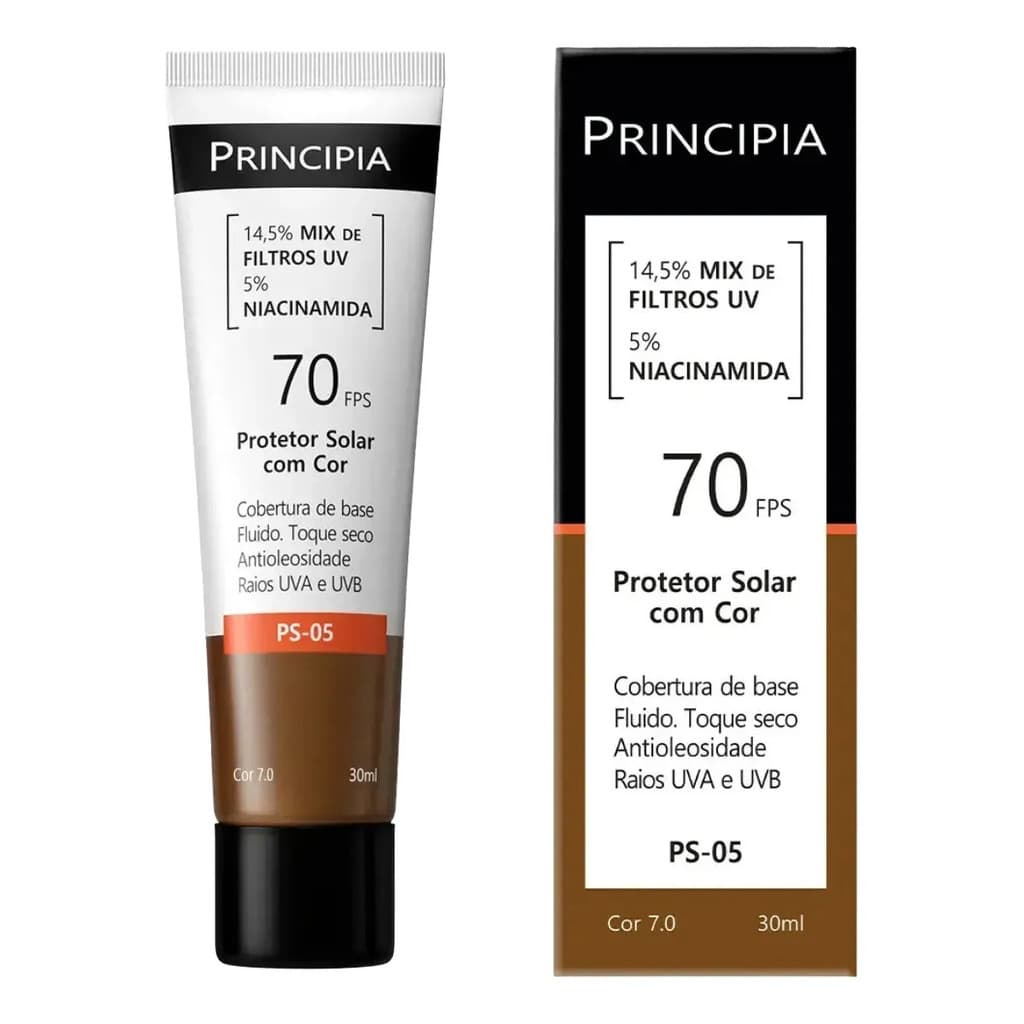 Protetor Solar Facial Principia Fps70 Ps-05 Cor 7.0 C/ 30ml