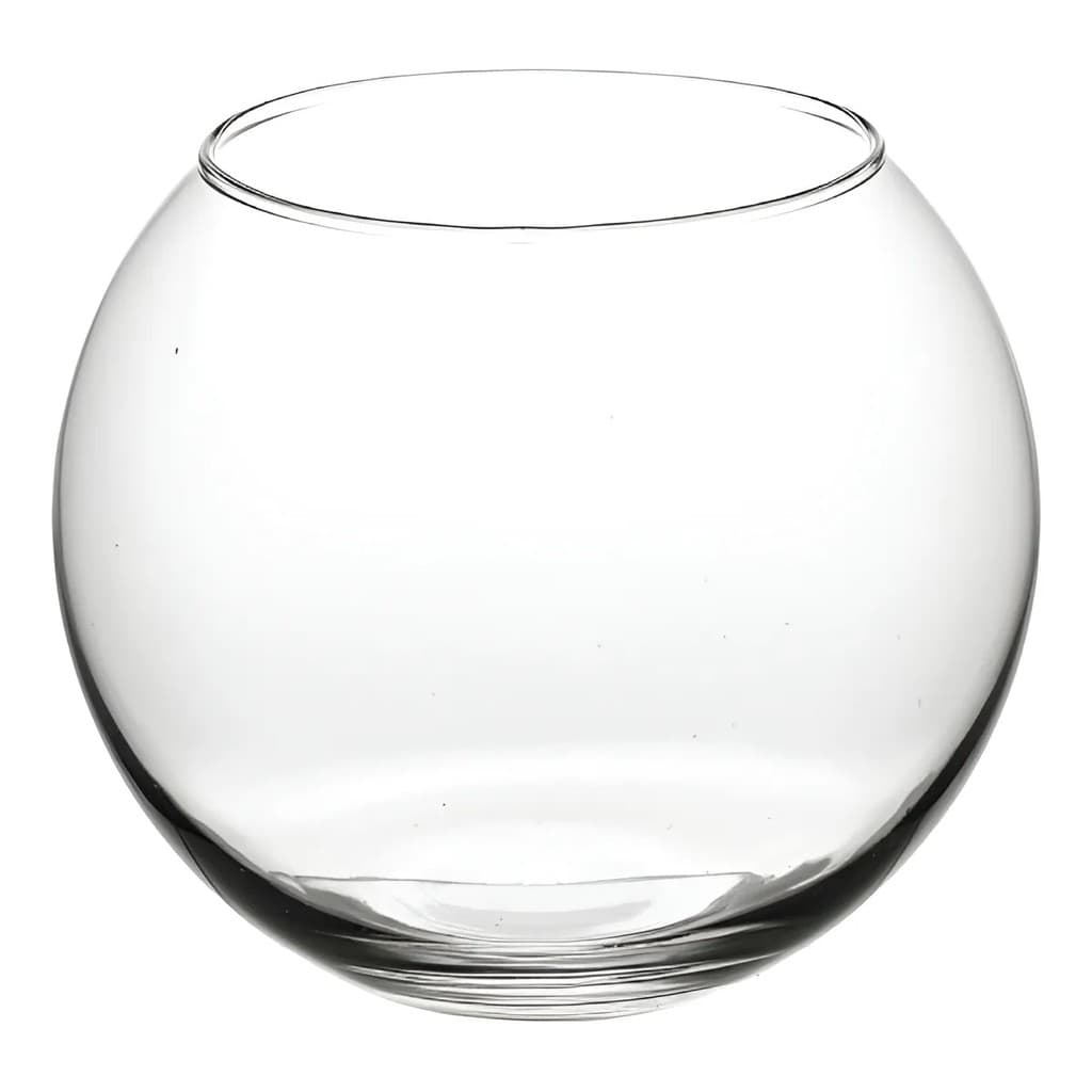 Kit 6 Mini Vaso Castiçal Tipo Aquário De Vidro  8x10cm 400ml Redondo Decoração Mesa Vasinho Flores