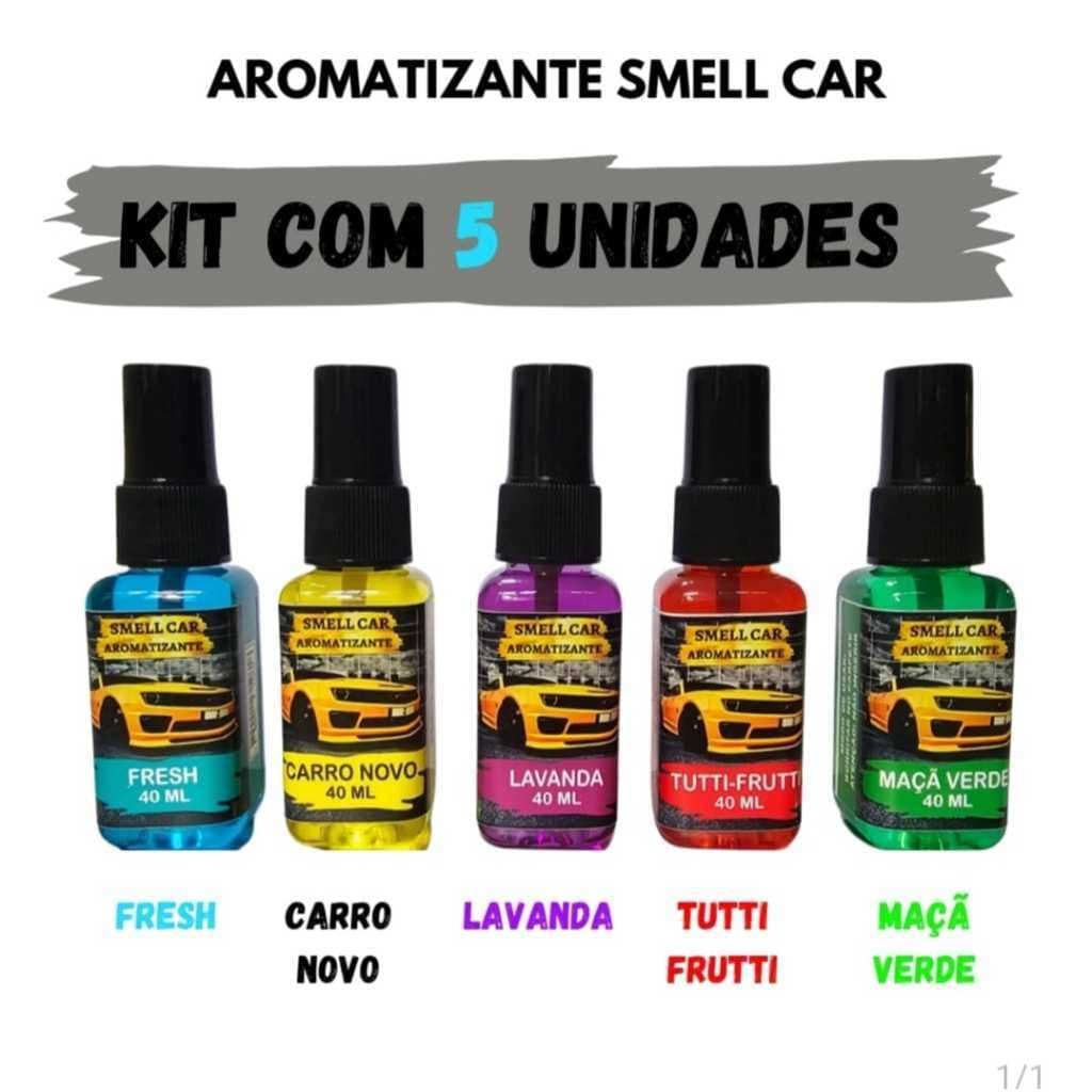 Kit 5 Cheirinho Carro de Luxo 40ml cada Qualidade Carro Grife Aromatizante Automotivo aromas top