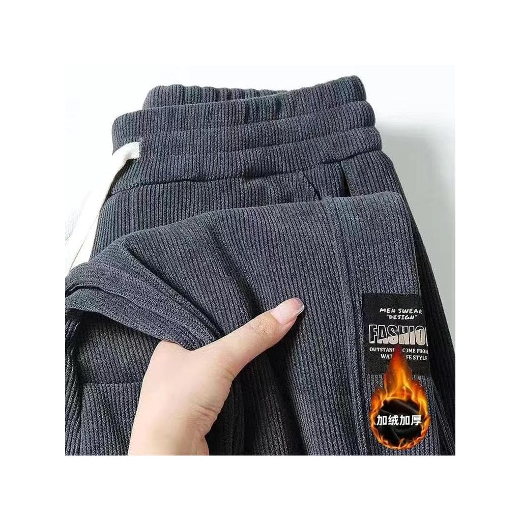 Veludo mais veludo engrossado masculino trabalho Wear solto calças casuais 2024 Leggings calças All-Match Sweatpants cal