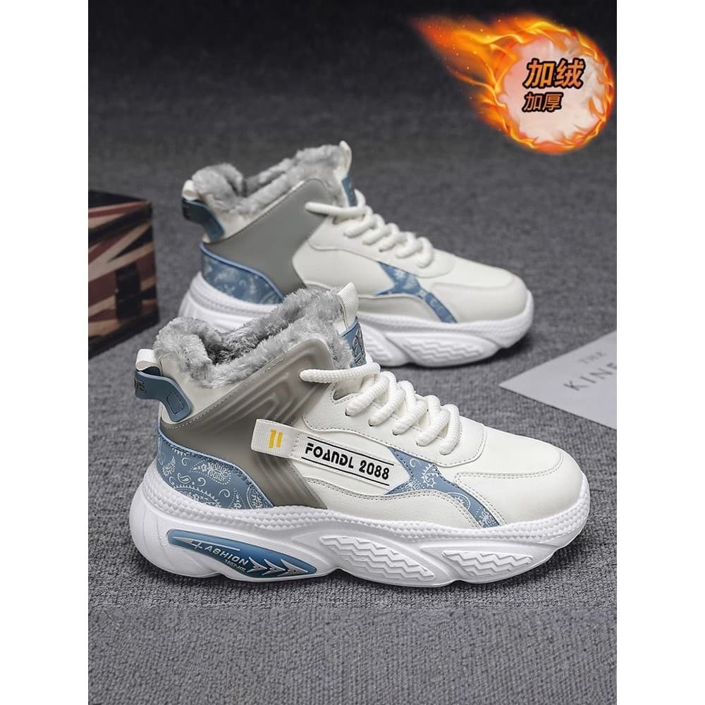 2025 novo estilo sapatos masculinos inverno forro de lã engrossado quente botas de neve de alta qualidade esportes casua