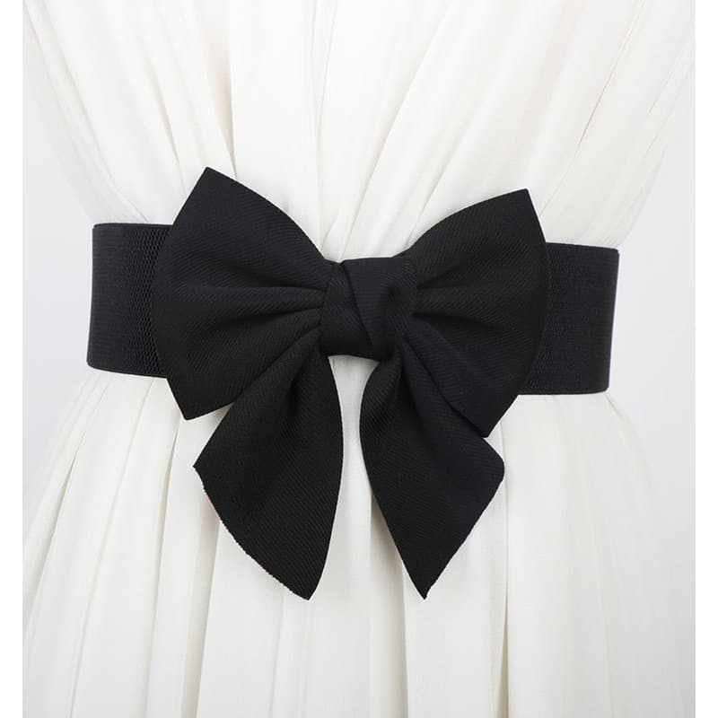 Versão coreana All-Match doce puro algodão pano arco cinto elástico cinto largo vestido feminino cinto decorativo