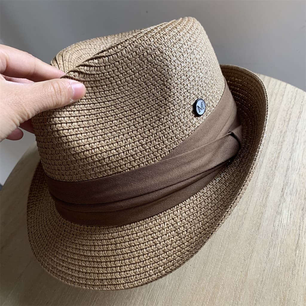 Chapéu superior de verão dobrável respirável chapéu de palha britânico masculino Jazz chapéu panamá chapéu de palha prai