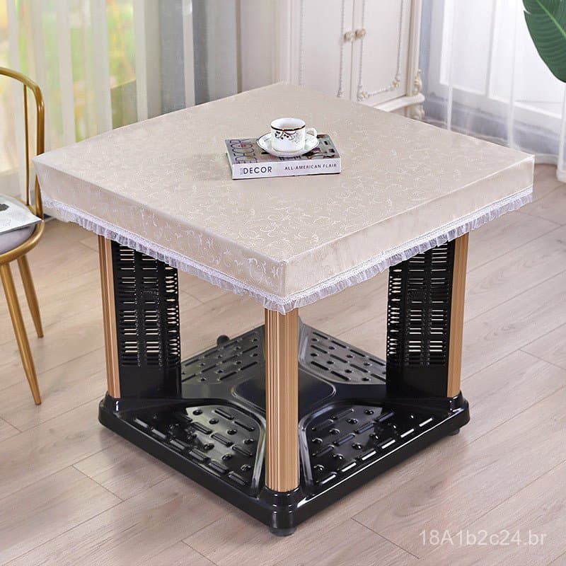 Toalha de mesa de renda de luxo estilo nórdico, capa de couro PU, à prova de poeira, à prova d'água, à prova de óleo, to