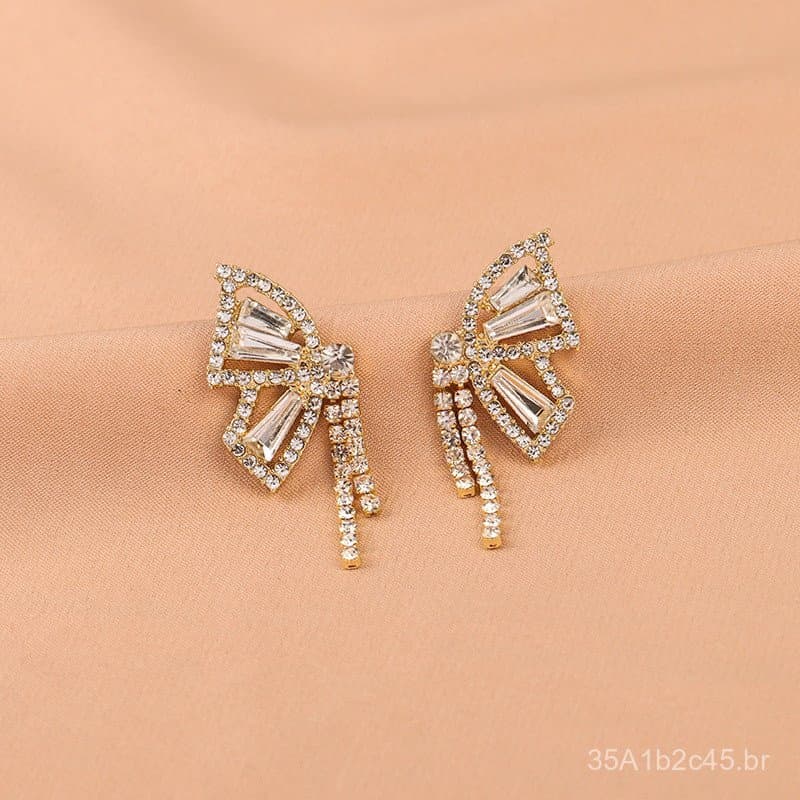Brincos de prata 925 com zircônia de diamante para mulheres, estilo ins, elegantes e sofisticados, lindos brincos com bo