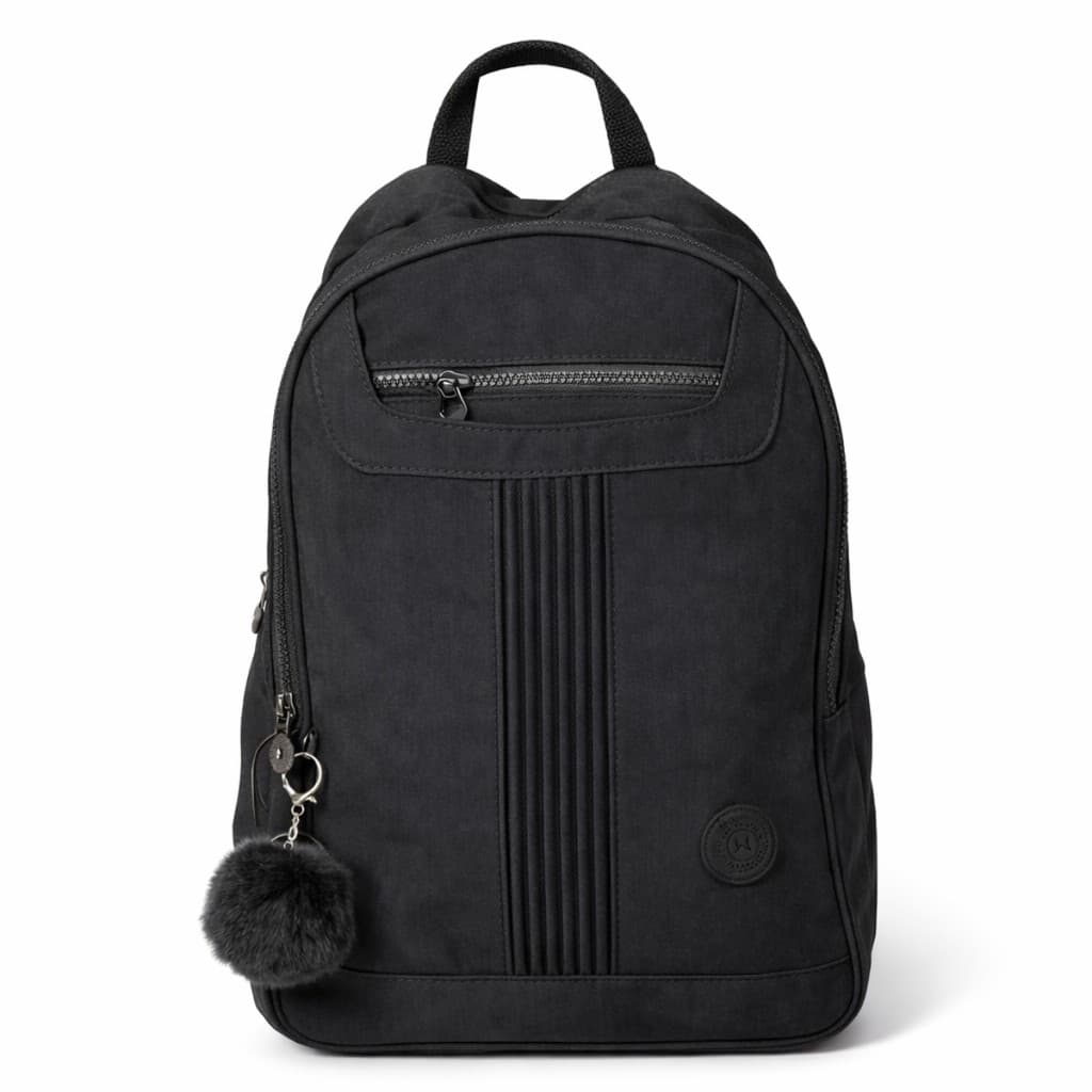 Mochila Feminina Bolsa Trabalho Faculdade Escolar Casual Leve Com Pompom Leve Resistente Moderna Dia A Dia Espaçosa