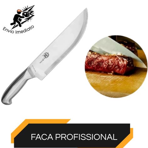 Faca Profissional Inox 6" Faca de Chef Cozinha Afiada Multiuso Alta Qualidade