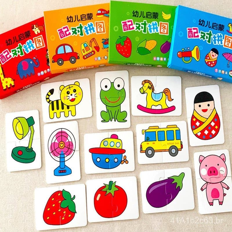 Conjunto de Quebra-Cabeça para Iniciantes para Crianças, Brinquedo Educativo para Crianças de 3 Anos, Desenvolvimento Co