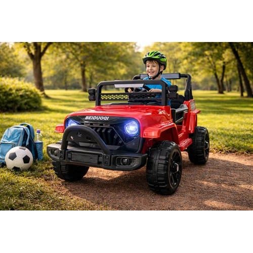 Carrinho Eletrico Infantil Jeep Rubicon Vermelho Controle Remoto Segurança Conforto Diversao
