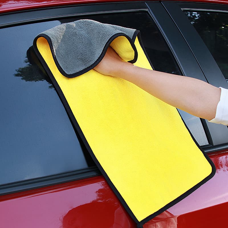 Toalha de carro absorve água espessada sem fiapos dupla face Coral velo grande microfibra multifuncional toalha de lavag