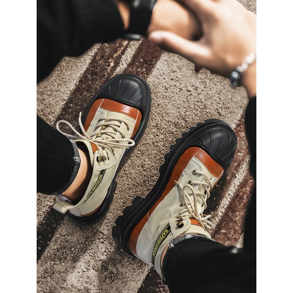 2023 novo estilo Martin botas masculinas tubo curto sapatos de lona de alta qualidade ao ar livre macacão botas de sola