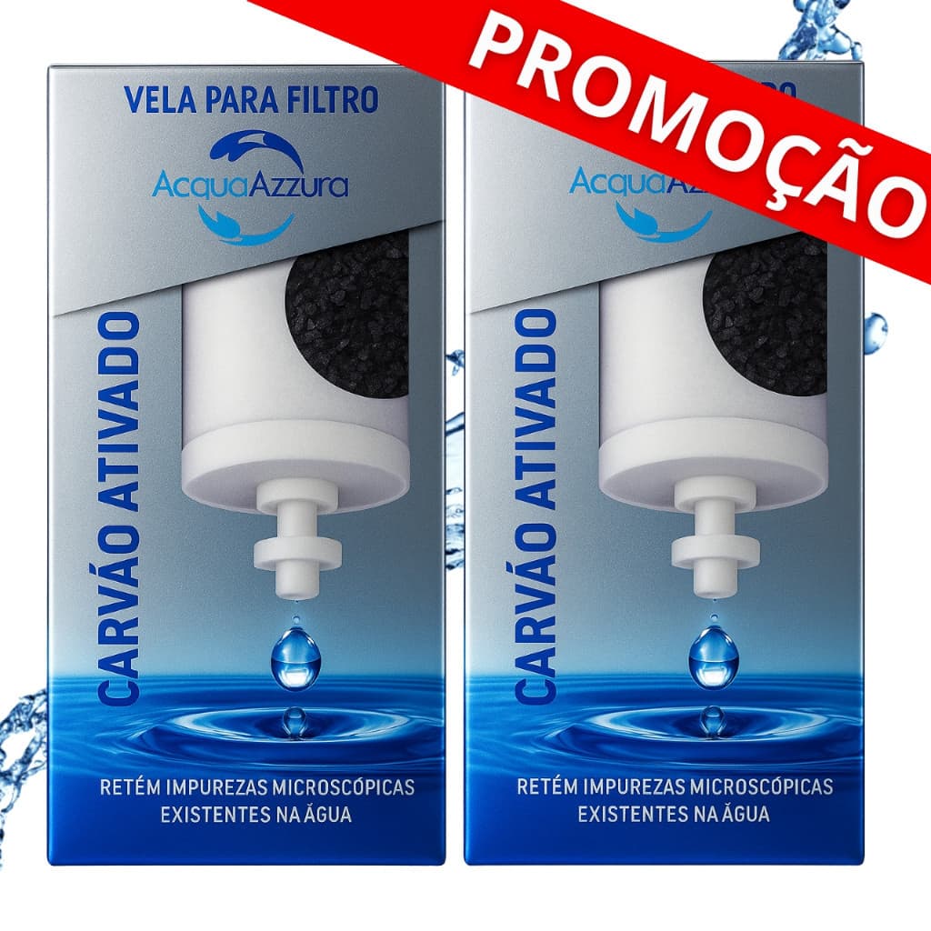 02 Velas Filtro de Barro Carvão Ativado Prata Coloidal - PARA TODOS FILTRO BARRO