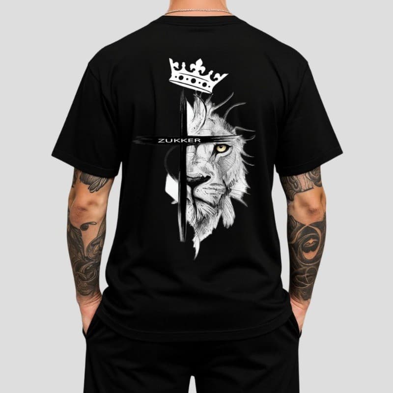Camiseta Masculina 100% Algodão Camisa Leão Oversized Oferta Envio Imediato