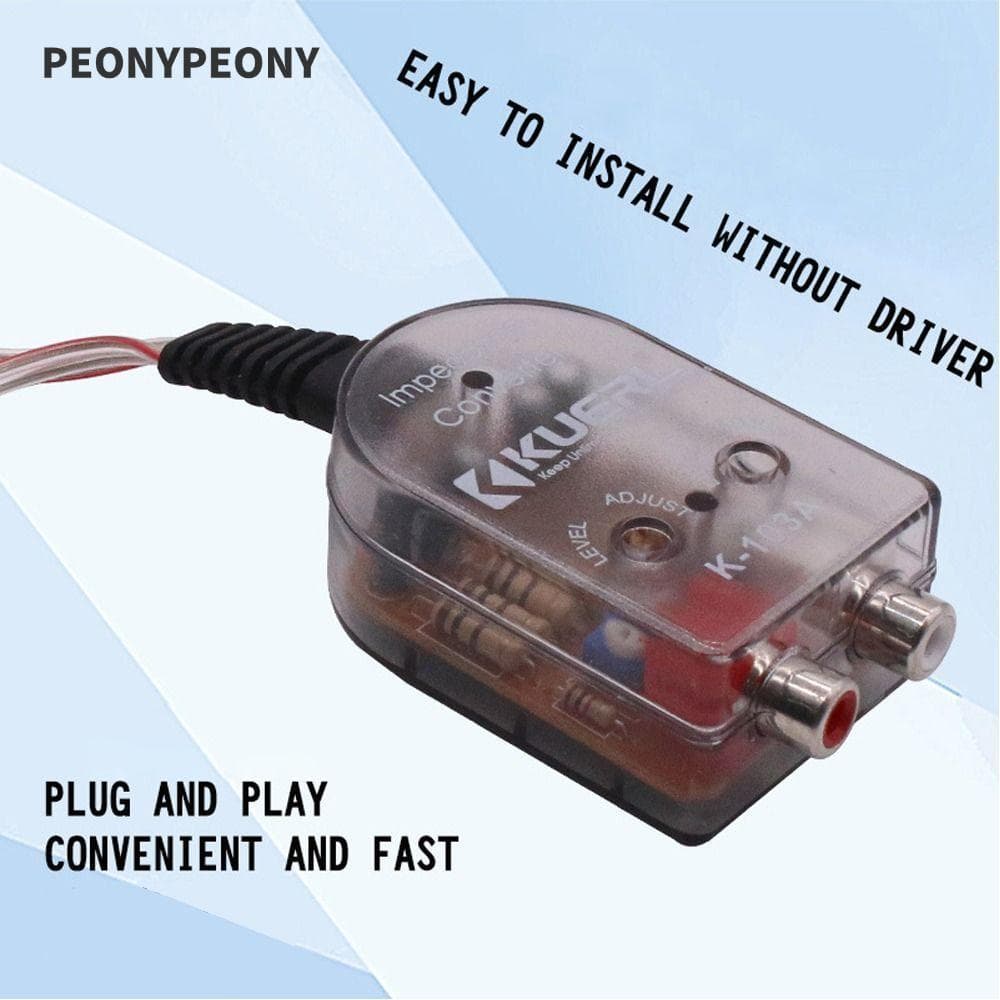 Conversor De Impedância De Áudio PEONY , Subwoofer Para Carro 12V 50W , Adaptador RCA De Saída Alto A Baixo