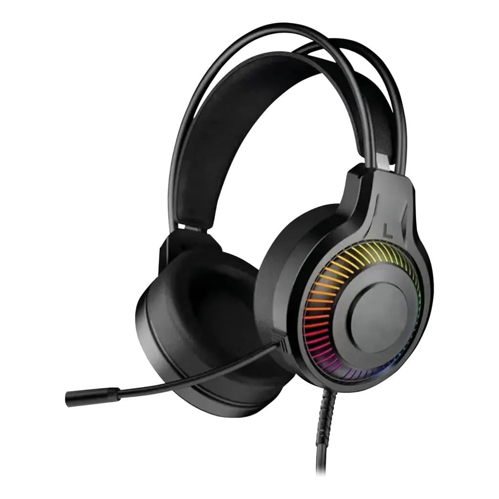Headset Gamer Pro Com Fio LED RGB | Microfone Integrado | Preto | Para Desktop/Notebook