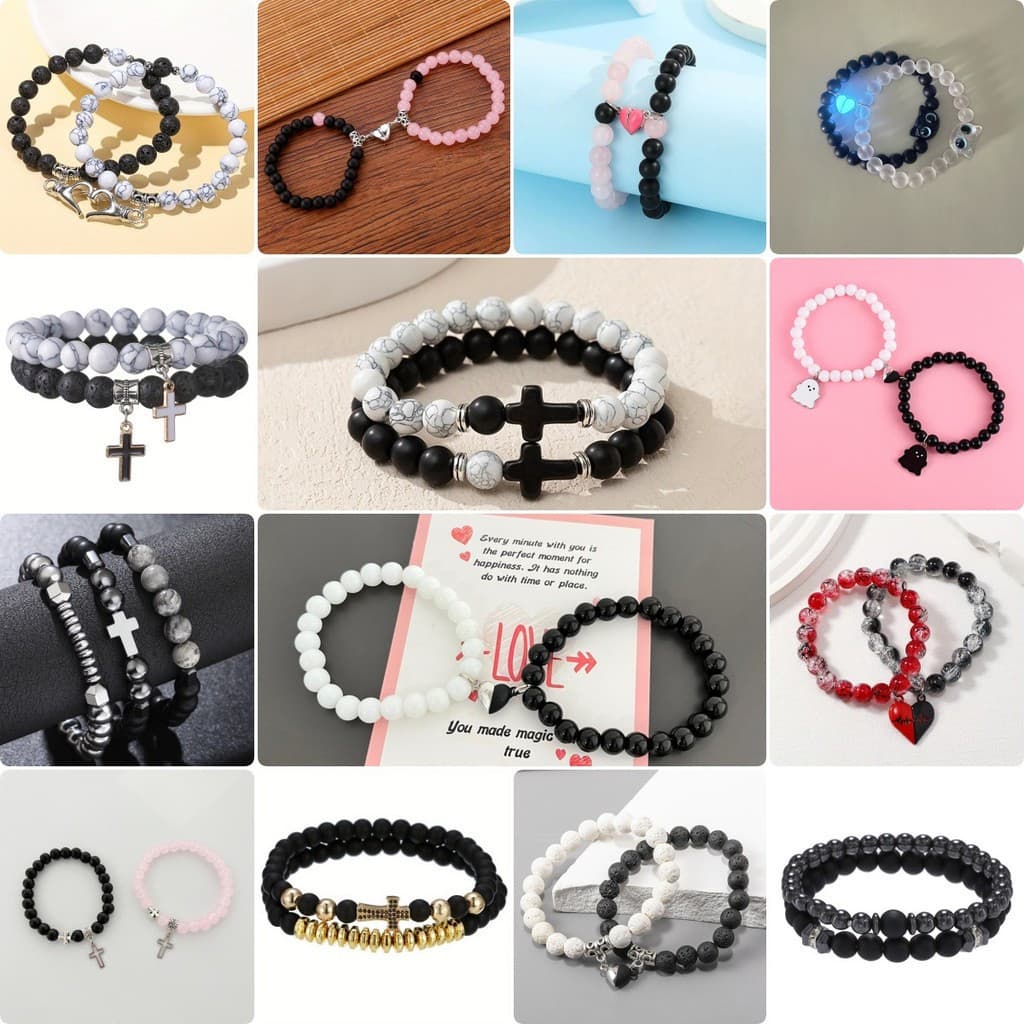 [Gorgeousxx] Pulseiras Com Pingente Magnético De Coração De Amor Romântico Para Mulheres , Homens , Joias De Casal