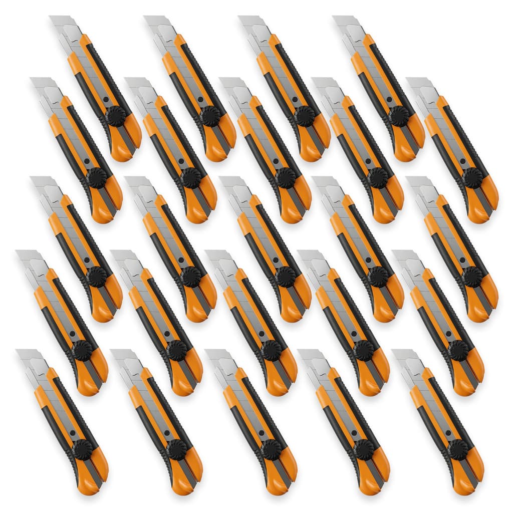 Estilete Profissional Seller EX-1100 Lâmina 25mm Extra Pesado com Trava de Segurança - Kit com 24